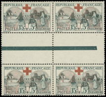 ** EMISSIONS DU XXe SIECLE - 156   Infirmière, 15c. + 5c. Noir Et Rouge, BLOC De 4 Interp., TB - Unused Stamps