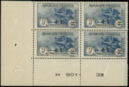 ** EMISSIONS DU XXe SIECLE - 169   2ème Série Orphelins, +1f. S. 5f. + 5f. Bleu Et Noir, BLOC De 4 Cdf, TB. J - Unused Stamps