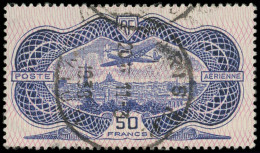POSTE AERIENNE - 15  50f. Burelé, Obl., TB - 1927-1959 Matasellados
