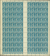 ** PREOBLITERES - 56a Semeuse Camée, 25c. Bleu, Surch. Fine, FEUILLE De 100 CD 10/4/24, TB - 1893-1947