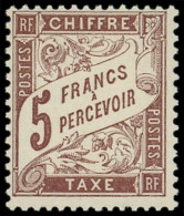 ** TAXE - 27   5f. Marron, Très Frais Et TTB. C - 1859-1959 Neufs