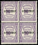 ** COURS D'INSTRUCTION - Taxe 44-CI 2  10c. Violet, BLOC De 4 Surch. SPECIMEN, TB - Cursussen