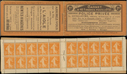 CARNETS (N° Yvert) - 158-C2    Semeuse Camée,  5c. Orange, N°158a, T IIA, S. 11, POLICE PRIVEE/L'AIGLE, TB - Andere & Zonder Classificatie