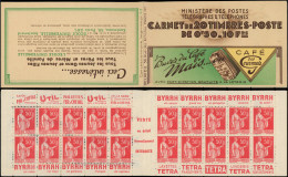CARNETS (N° Yvert) - 283-C60   Paix, 50c. Rouge, N°283f, T III, S. 2, CAFE DES GOURMETS, TB - Sonstige & Ohne Zuordnung