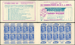 CARNETS (N° Yvert) - 886-C3    Gandon, 15f. Bleu, N°886c, T II, S. 10, PERNET-DUCHER, TB - Autres & Non Classés