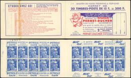 CARNETS (N° Yvert) - 886-C18   Gandon, 15f. Bleu, N°886a, T I, S. 13, PERNET-DUCHER, Daté 25/8/54, TB - Sonstige & Ohne Zuordnung