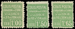 * COLIS POSTAUX  (N° Et Cote Maury) - 61/63 1f00, 1f50 Et 1f65 Vert, TB, Yvert N°66, 68, 69 - Neufs