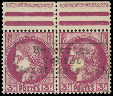 ** Spécialités Diverses - GUERRE COUDEKERQUE Poste N°376 : Cérès 3f. Lilas-rose, PAIRE Surch. COUDEKERQUE Bdf, TB, Certi - Guerre (timbres De)