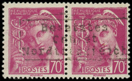 ** Spécialités Diverses - GUERRE COUDEKERQUE Poste N°416 : Mercure 70c. Lilas-rose, PAIRE Surch. COUDEKERQUE, TB, Certif - Guerre (timbres De)