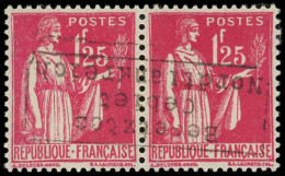 ** Spécialités Diverses - GUERRE COUDEKERQUE Poste N°370 : Paix, 1f25 Rose Foncé, PAIRE Surch. COUDEKERQUE, TB, Certif.  - Guerre (timbres De)