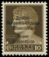 * Spécialités Diverses - BASE NAVALE ITALIENNE 6c : 10c. Sépia, DOUBLE Surcharge, TB - Francobolli Di Guerra