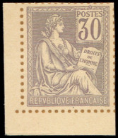 (*) VARIETES - 115   Mouchon, 30c. Violet, Tirage Sur Bristol, Dentelure FIGUREE, Cdf, TB - Neufs