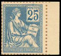 (*) VARIETES - 118   Mouchon, 25c. Bleu, Tirage Sur Bristol, Dentelure FIGUREE, Bdf, TB, Cote Maury - Nuovi