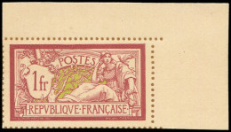 (*) VARIETES - 121   Merson,  1f. Lie De Vin Et Olive, NON DENTELE Sur Bristol, Dentelure FIGUREE, Cdf, TB - Neufs