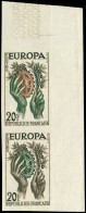 ** ESSAIS DE COULEURS NON DENTELES - 1122   Europa, 20f., PAIRE, ESSAIS De COULEUR NON DENTELES Bicolores, Cdf, Pte Adh. - Sonstige & Ohne Zuordnung