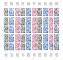 ** ESSAIS DE COULEURS NON DENTELES - 2076   Géants Du Nord, FEUILLE De 50 ESSAIS De COULEUR NON DENTELES, TB - Autres & Non Classés