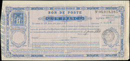 Let ENTIERS POSTAUX - Sage,  5c. Bleu, Bon De Poste N°F1 à 1f., Obl., TB - Sonstige & Ohne Zuordnung