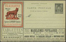 Let ENTIERS POSTAUX - Sage, 10c. Noir, CP Annonces TSC N°G35p2 La Louve, Série 35-1900, TTB - Andere & Zonder Classificatie