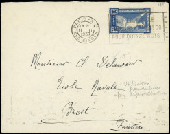 Let LETTRES DU XXe SIECLE - N°186 Obl. Méc. PARIS 11/2/37 S. Env. Pour BREST, Utilisation Frauduleuse Après Démonétisati - Lettres & Documents