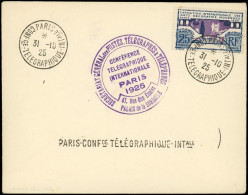 Let LETTRES DU XXe SIECLE - N°213 Obl. Càd PARIS/CONFce TELEGRAPHIQUE-INTale 31/10/25 S. Env. Avec Griffe Idem, TB, Cote - Storia Postale