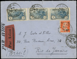 Let LETTRES DU XXe SIECLE - N°232 (3) + N°248 Obl. 1/3/28 S. Env. Par Avion, Arr. RIO De JANEIRO, TB - Lettres & Documents