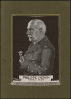 Guerre 1939/1945 - Buste Du Mal Pétain En Tenue Militaire Sur Soie, Cachet LVF Sur Le Carton De Présentation, TB - WW II