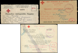 Let Guerre 1939/1945 - 5 Messages Croix Rouge Différents Avec Divers Cachets De Censures, 1942-44, TB - WW II