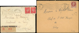 Let Guerre 1939/1945 - 2 Lettres Affr. Adressée Au Mal Pétain, Dont Une Rec. D'office, 1943, TB - Guerre De 1939-45