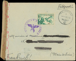 Let Guerre 1939/1945 - Vignette LVF Obl. Cachet DIENSTSTELLE FELDPOST Nr 05492A S. Env. Avec Censure, Càd FELDPOST 18/6/ - Guerra Del 1939-45