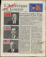 Guerre 1939/1945 - 2 Tracts Américains De 3/11/43 Et 24/5/44 "l'Amérique En Guerre", TB - Guerra De 1939-45