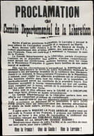 Guerre 1939/1945 - Affiche, Proclamation Du Comité Départemental De La Libération De La Lorraine, TB - Oorlog 1939-45