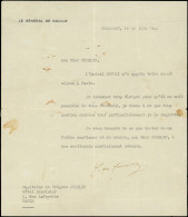 Guerre 1939/1945 - Lettre Dactylographique Du 22/6/46 Signée Du Gal De Gaulle Pour Le Capitaine De Frégate Jubelin, TB - 2. Weltkrieg 1939-1945