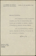 Guerre 1939/1945 - Lettre Dactylographique Du 16/9/48 Signée Du Général De Gaulle Adressée à M. G. Perrin Via Le Préfet - Guerra Del 1939-45