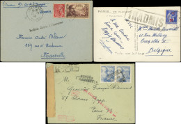 Let Guerre 1939/1945 - 5 Lettres Avec Cachet De Retour "INADMIS", Relations Suspendues, Etc, 1940-42, TB - 2. Weltkrieg 1939-1945