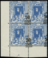 ** ALGERIE 166d : 50c. Sur 65c. Bleu, Surcharge à Cheval, BLOC De 4 Cdf, 1 Ex. *, TB - Sonstige & Ohne Zuordnung