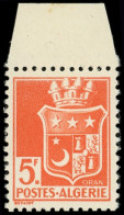 ** ALGERIE 197A : 5f. Orange, SANS Surcharge, Impression Sur La Gomme, Bdf, TB. Br - Autres & Non Classés