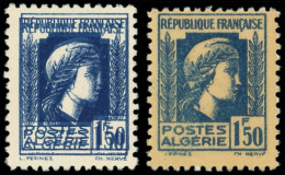 ALGERIE 214a * Et 214e ** : 1f50 Bleu, DOUBLE Impression Et RECTO-VERSO, TB - Autres & Non Classés