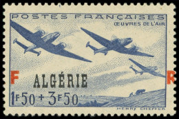 * ALGERIE 245 : 1f50 + 3f50 Bleu-gris, Surcharge RF à CHEVAL, TB - Autres & Non Classés