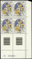 ** ALGERIE 451 : 0,50 Lilas-brun, BLOC De 4 Cdf, 2 Ex. DOUBLE PIQUAGE Vertical, TB - Sonstige & Ohne Zuordnung