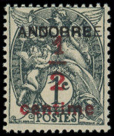 ** ANDORRE 1a : 1/2c. Sur 1c. Gris Noir, DOUBLE Surcharge, RR Et TB. C - Unused Stamps