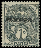 * ANDORRE 2a : 1c. Ardoise, DOUBLE SURCHARGE, TB. S - Nuevos