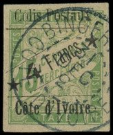 COTE D'IVOIRE Colis Postaux 9a : 4f. Sur 15c. Vert, 2 Grandes étoiles, Obl., TB. C Et Br - Andere & Zonder Classificatie