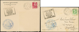 Let FEZZAN Algérie N°180 Et 212 Obl. POSTE MILITAIRE N°560 23/7/44 S. Env. Et Une CP, Cachet INAUGURATION DU FORT COLONN - Andere & Zonder Classificatie