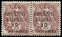 * GRAND LIBAN 1b : 10c. Sur 2c. Brun-lilas, NTIEMES Tenant à Normal, TB - Andere & Zonder Classificatie