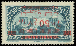 ** GRAND LIBAN 120d : 7p50 Sur 2p50 Bleu-vert, Surcharge RENVERSEE, TB - Autres & Non Classés