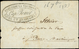 GUADELOUPE Cachet PAQUEBOT LA VICTOIRE/HAVRE ET GUADELOUPE S. Devant Pour ST PIERRE-MARTINIQUE, Cachet Très Rare, TB - Andere & Zonder Classificatie