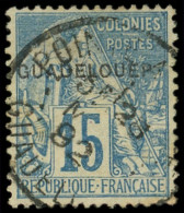 GUADELOUPE 19d : 15c. Bleu, GUADELOUEP, Obl., Bon Centrage, TTB - Other & Unclassified