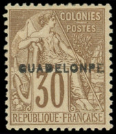 * GUADELOUPE 22c : 30c. Brun, GUADELONPE, TB. Br - Other & Unclassified