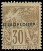 * GUADELOUPE 22d : 30c. Brun, GUADELOUEP, TB. S - Autres & Non Classés