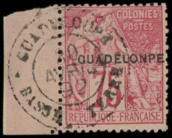 GUADELOUPE 25c : 75c. Rose, GUADELONPE, Bdf, Obl., Une Dc, Sinon TB - Other & Unclassified